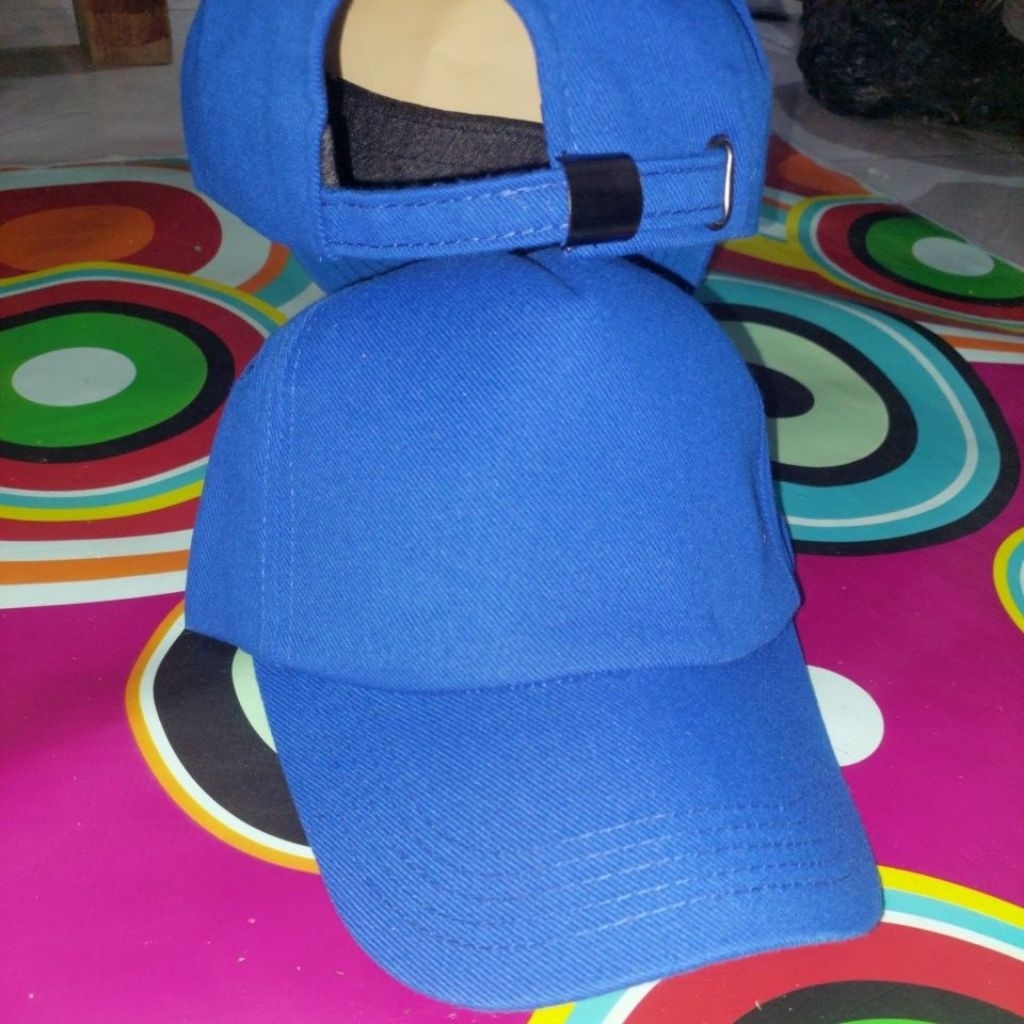 Topi Baseball Polos Rafel 5 Panel Klip  - Biru